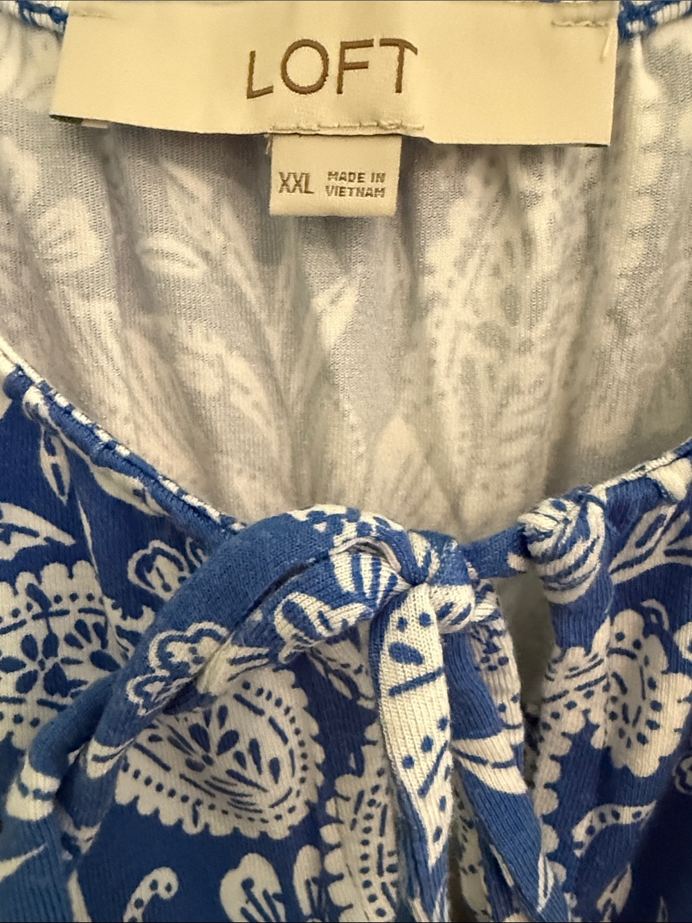 LOFT Blue and White Floral Sleeveless Maxi Dress - Picture 2 of 3